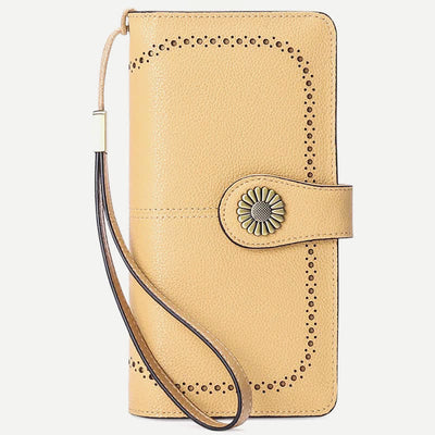 Women RFID Blocking Leather Wallet Multi-slot Credit Card Holder Clutch