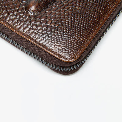 Mens Crocodile Print Wallet Business Genuine Leather Long Purse