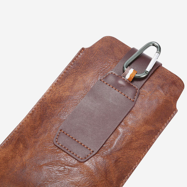 Retro Men EDC Genuine Leather Phone Bag