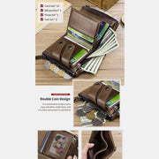 Limited Stock: RFID Genuine Leather Retro Zipper Wallet