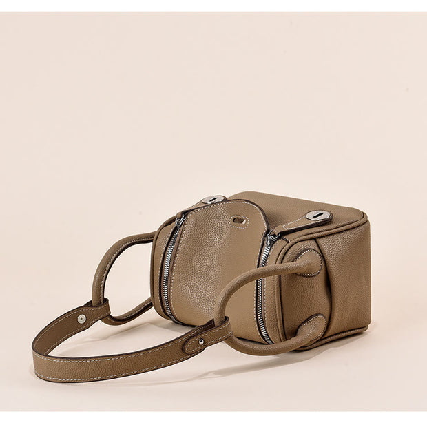 Clamshell Style Outing Handbag Women Minimalist Vegan Leather Crossbody Purse
