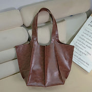 Vintage Oil Wax Leather Large Capacity Tote Bag