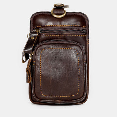 Retro Genuine Leather Business Waist Bag