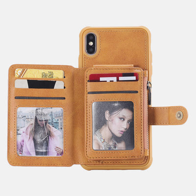 Multi-Slot Leather Wallet Case for iPhone Samsung