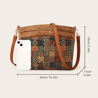 Ethnic Floral Crossbody Bag For Women Retro Shoulder Purse