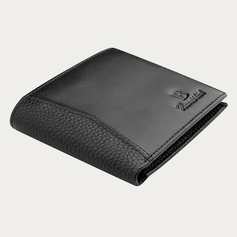 Leather Wallet For Men Anti Theft RFID Black Purse