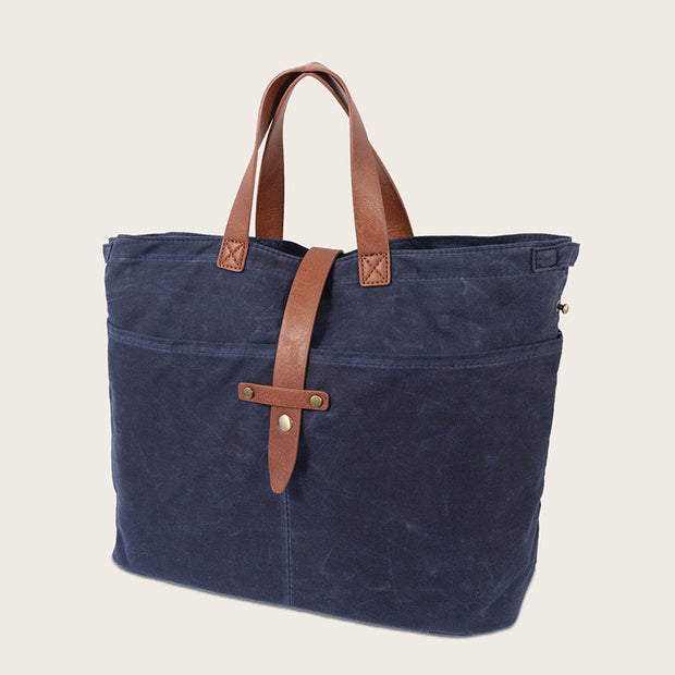 Vintage Large Capacity Canvas Top-Handle Satchel Handbag Crossbody Shoulder Bag