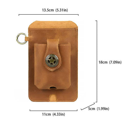 Multifunctional Genuine Leather Cell Phone Belt Bag Loop Waist Holster