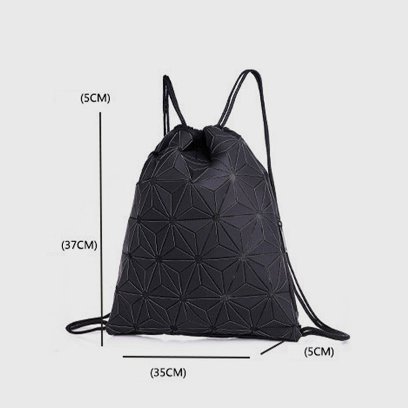 Luminous Geometric Backpack For Women Men Outdoor Drawstring Daypack