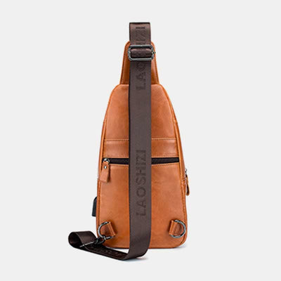 Genuine Leather Sling Bag Casual Outdoor Shoulder Backpack Chest Daypack