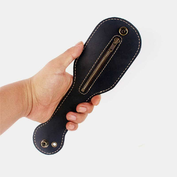 Vintage EDC Pouch for Men Snap Over Leather Coin Purse Slapjack