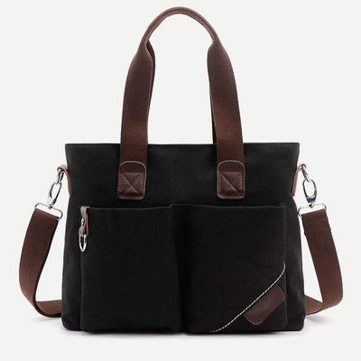 Canvas Shoulder Bag for Women Men Retro Casual Handbags Work Tote