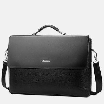 Briefcase for Men Business Computer PU Leather Casual Shoulder Bag