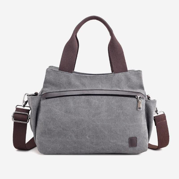 Women's Canvas Hobo Handbags Shoulder Tote Multi-Pocket Crossbody Bag