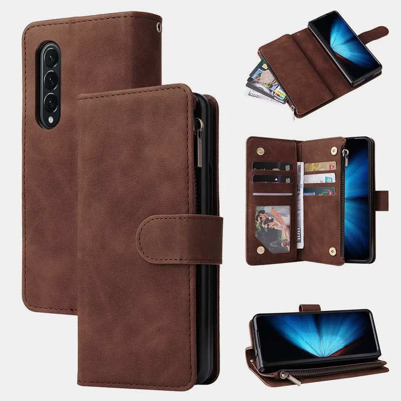 Shockproof Sansung Galaxy Z Fold 4 Fold 3 Case Wallet with Multiple Card Slot