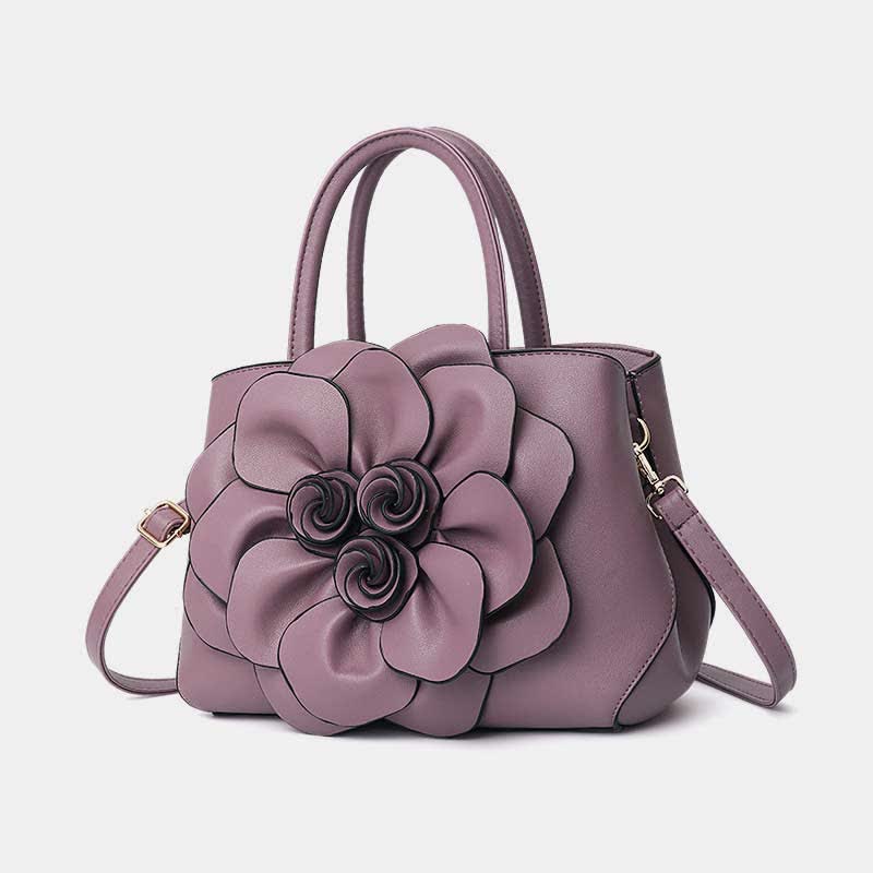 Women's Floral Elegant Shoulder Bag Vegan Leather Handbag Satchel Purses