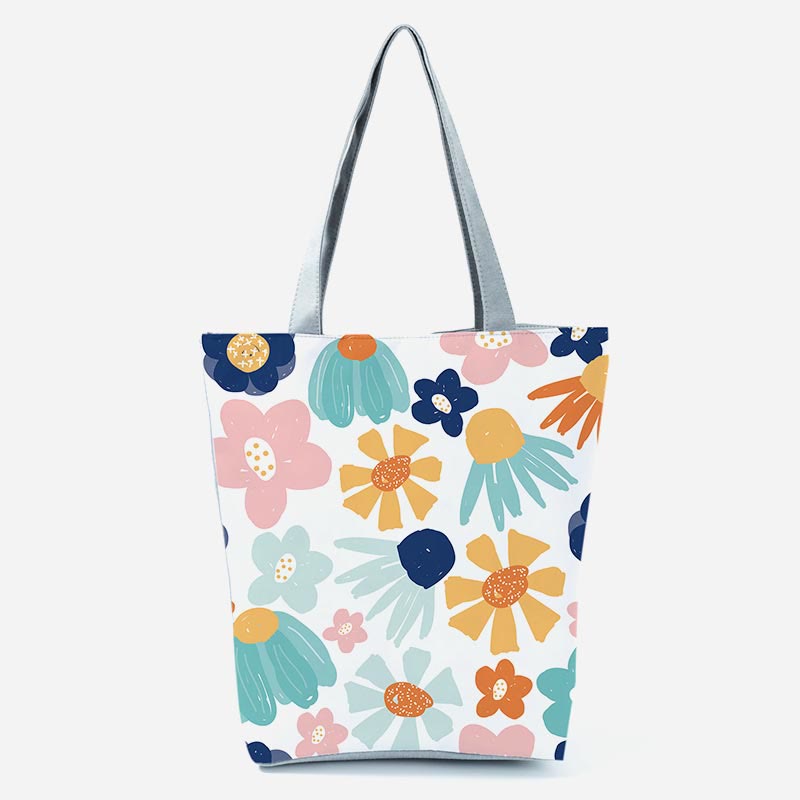 Tote Bag For Women Floral Print Large Capacity Shoulder Bag