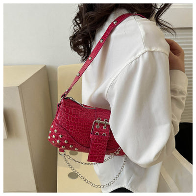 Crossbody Bag For Women Crocodile Pattern Retro Punk Party Bag