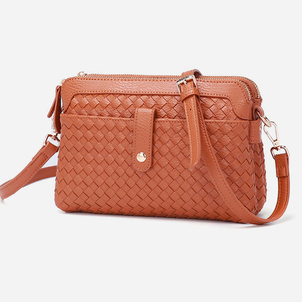 Multifunctional Underarm Handbag For Women Woven Leather Crossbody Bag