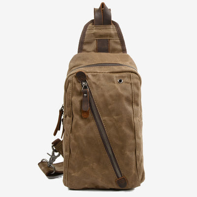 Canvas Sling Bag Shoulder Chest Pack Travel Hiking Crossbody Daypack