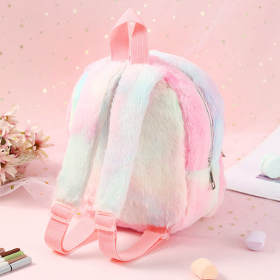 Backpack For Women Unicorn Furry Cute Cartoon Toddlers Kids Schoolbag