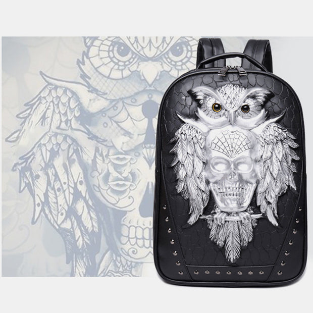 3D Animals Owl Laptop Backpack Designer Waterproof College School Bookbag