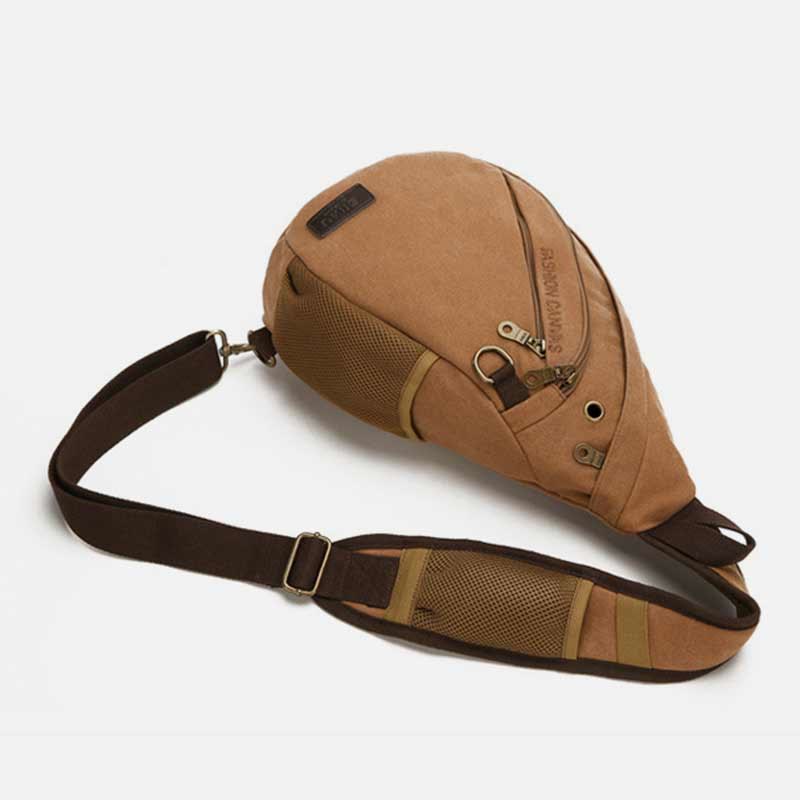 Canvas Chest Bag Men Minimalist Travel Large Sling Bag