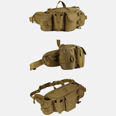 Multi-Pocket Crossbody Purse Tactical Waist Bag Fit 10 Inch Tablet