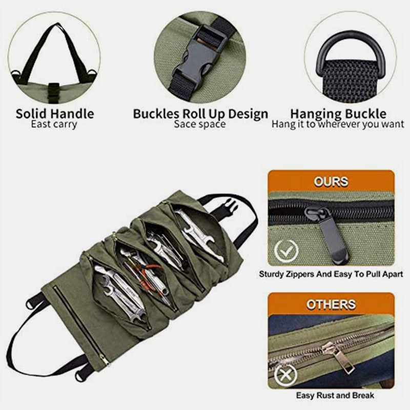 Waterproof Multi-Purpose Tool Zipper Carrier Tote Roll Up Bag