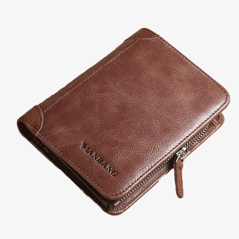 Solid RFID Genuine Leather Wallet Organizer Purse