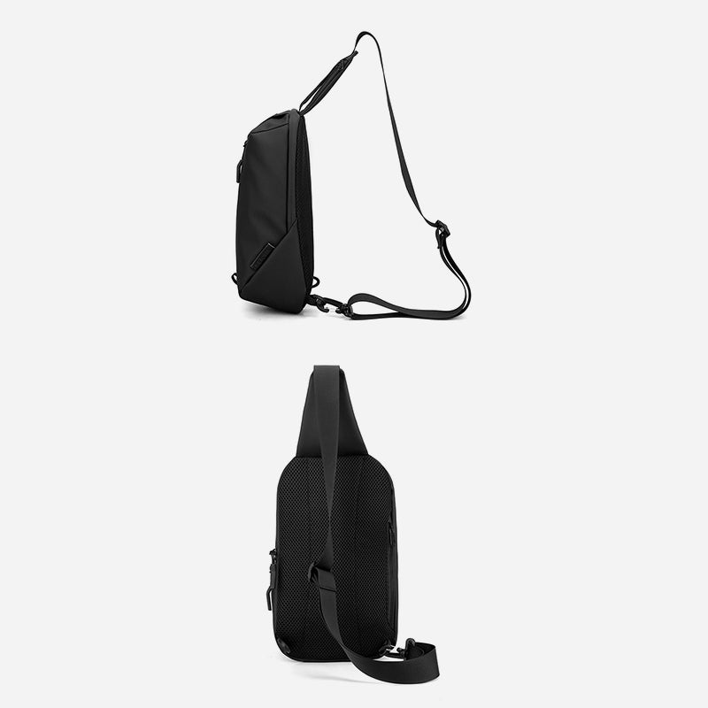 Large Chest Bag For Men Center Open Nylon Crossbody Bag