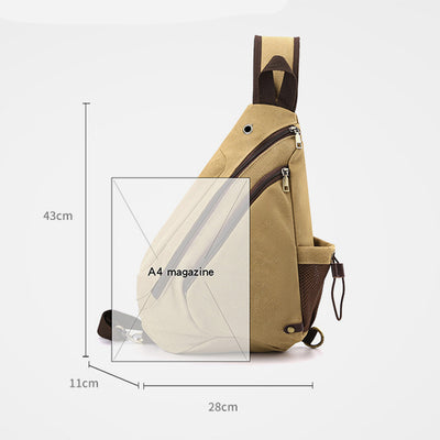 Multifunctional Cycling Purse For Men Large Capacity Canvas Sling Bag