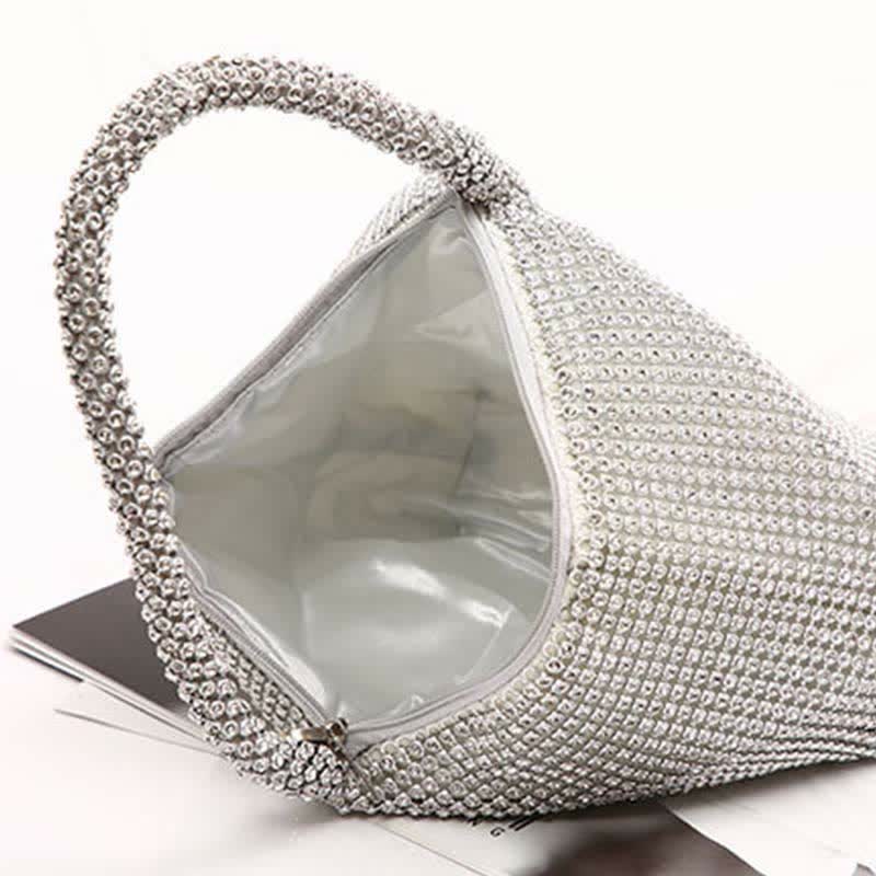 Rhinestone Evening Bags Clutch Sparkly Gitter Triangle Purses for Women Girls