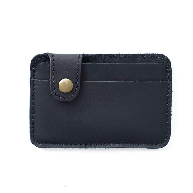 Snap Close Leather Card Holder