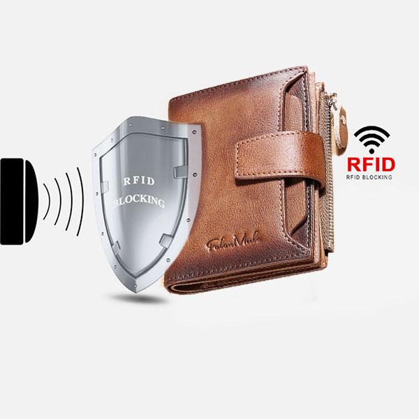 RFID Anti-Theft Multi-Card Slots Large Capacity Genuine Leather Wallet