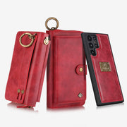 Leather Phone Case For Samsung S22 Multifunctional 2 In1 Zipper Wallet