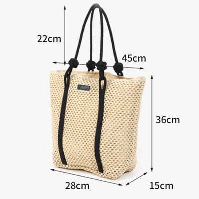 Minimalist Straw Tote For Women Holiday Beach Underarm Bag