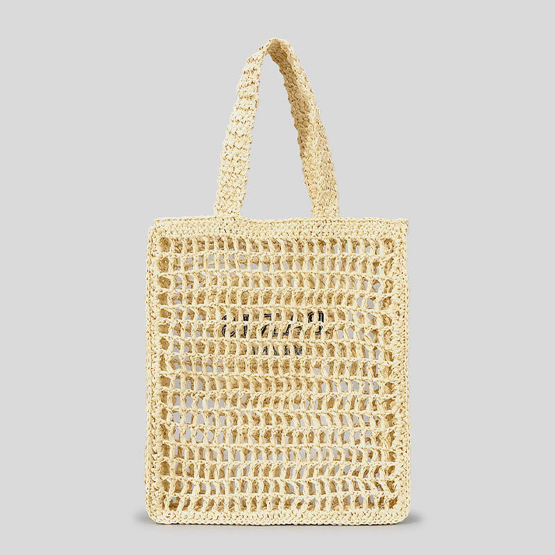 Beach Bag For Women Hollowed Out Large Capacity Straw Bag