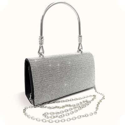 Evening Bag For Women Glitter Diamond Leather Lightweight Wrist Bag