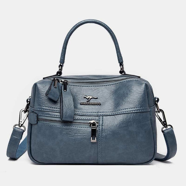 Crossbody Satchel for Women Double Compartment Handbag Purse with Top-Handle