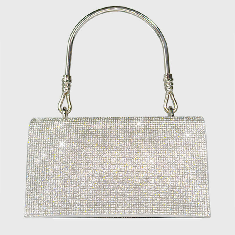 Evening Bag For Women Glitter Diamond Leather Lightweight Wrist Bag