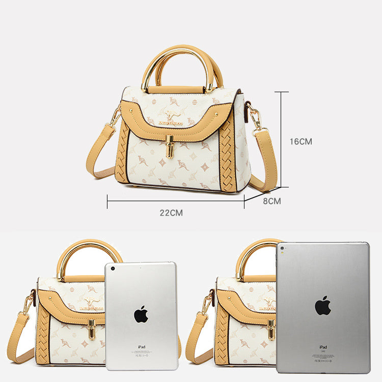 Elegant Dating Handbag For Women Buckle Leather Square Crossbody Bag