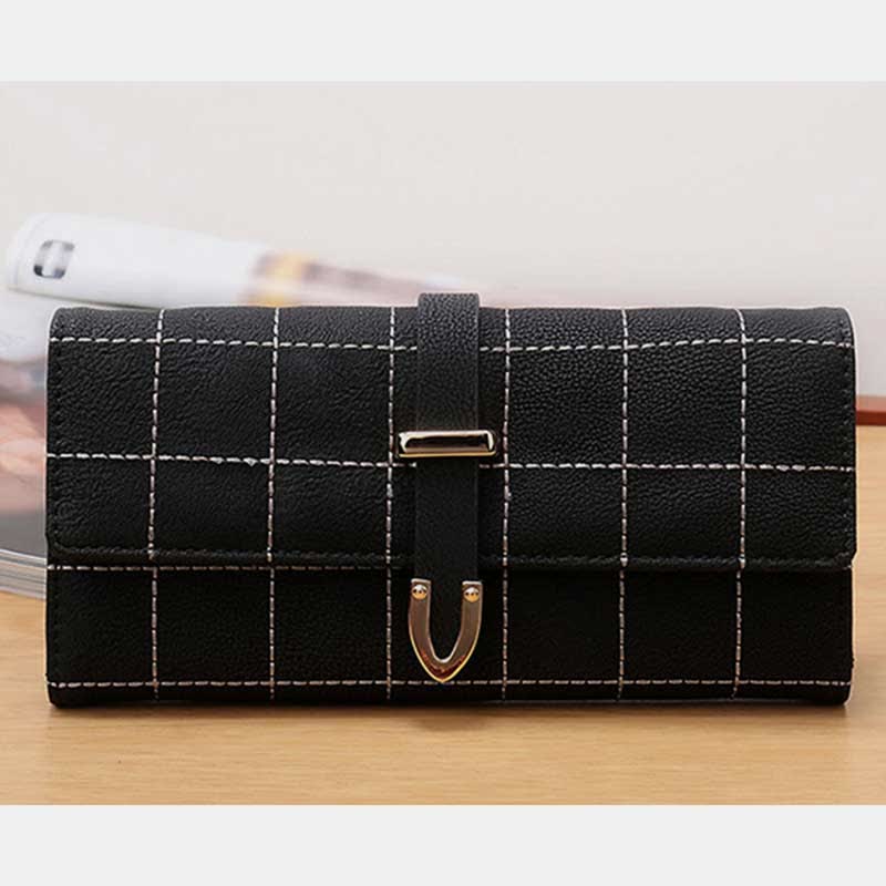 Multi-slot Fashion Women's Leather Wallet Trifold Long Wallet Card Holder