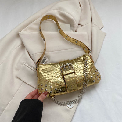 Crossbody Bag For Women Crocodile Pattern Retro Punk Party Bag