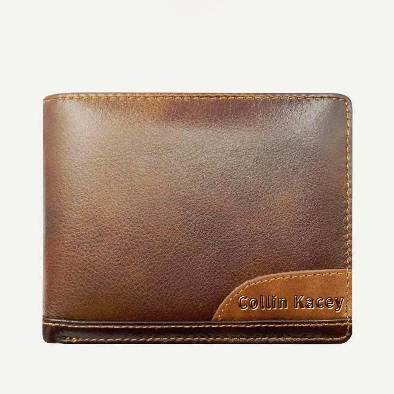 Mens Retro Bifold Short Roomy Leather Wallet Multi Style Optionals