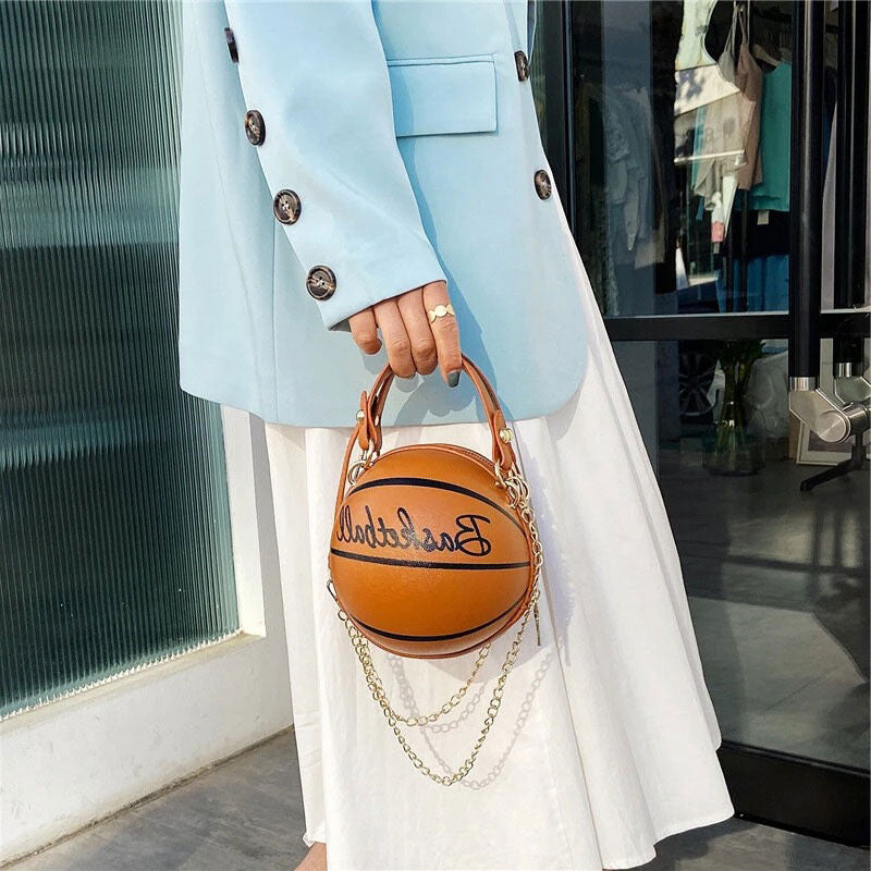 Unique Design Basketball Football Look Mini Round Bag