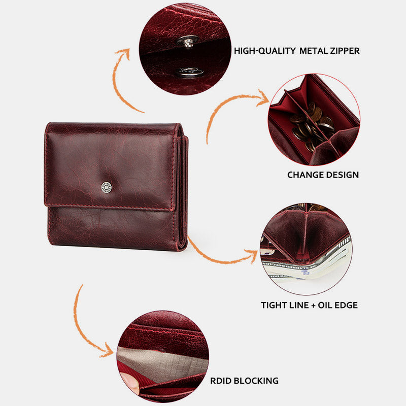 RFID Anti-Theft Genuine Leather Wallet