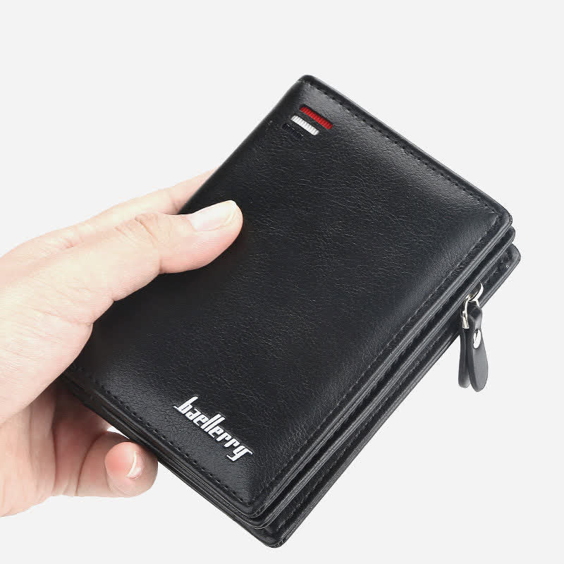 Front Pocket Wallet for Men Multi-Slot Leather Wallet with ID Window