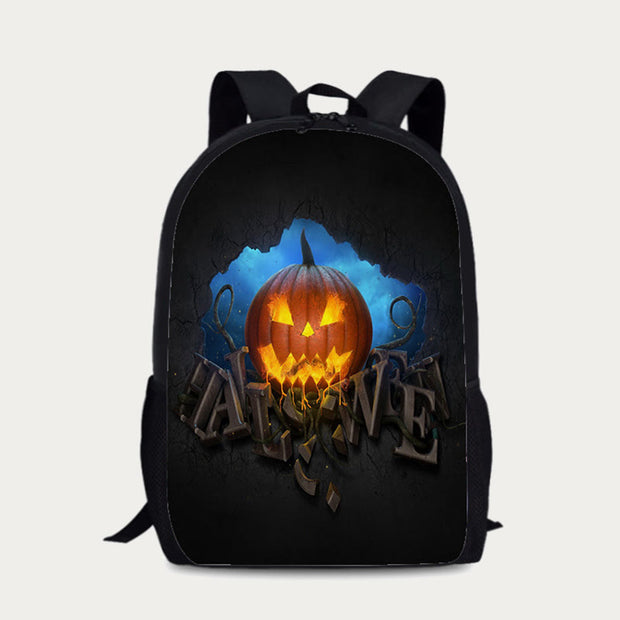 Backpack For Daily Halloween Theme Pumpkin Printing Lightweight Daypack