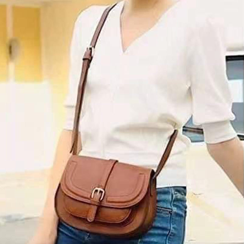 Elegant Saddle Bag Simple Magnetic Buckle Dating Bag For Women